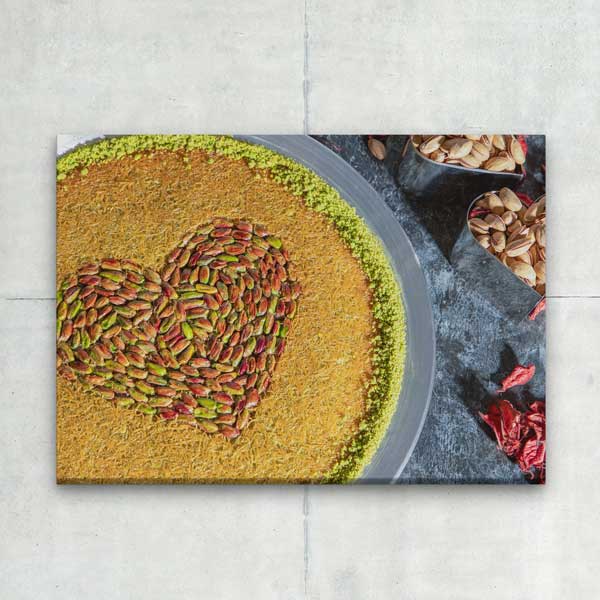 Fıstıklı Künefe Desenli Duvar Tablosu Kanvas – 12168