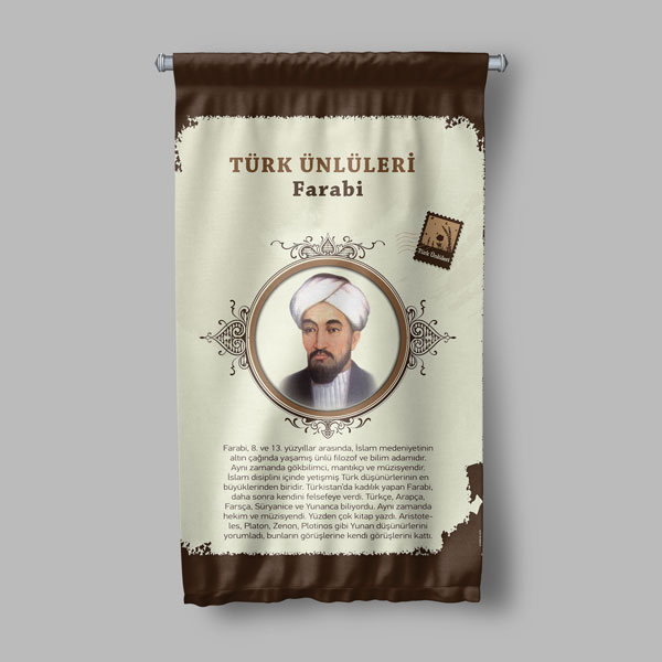 Farabi Temalı Türk Büyükleri Flaması 8145