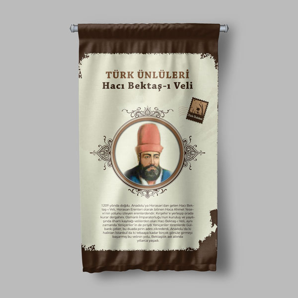 Hacı Bektaş-ı Veli Temalı Türk Büyükleri Flaması 8150