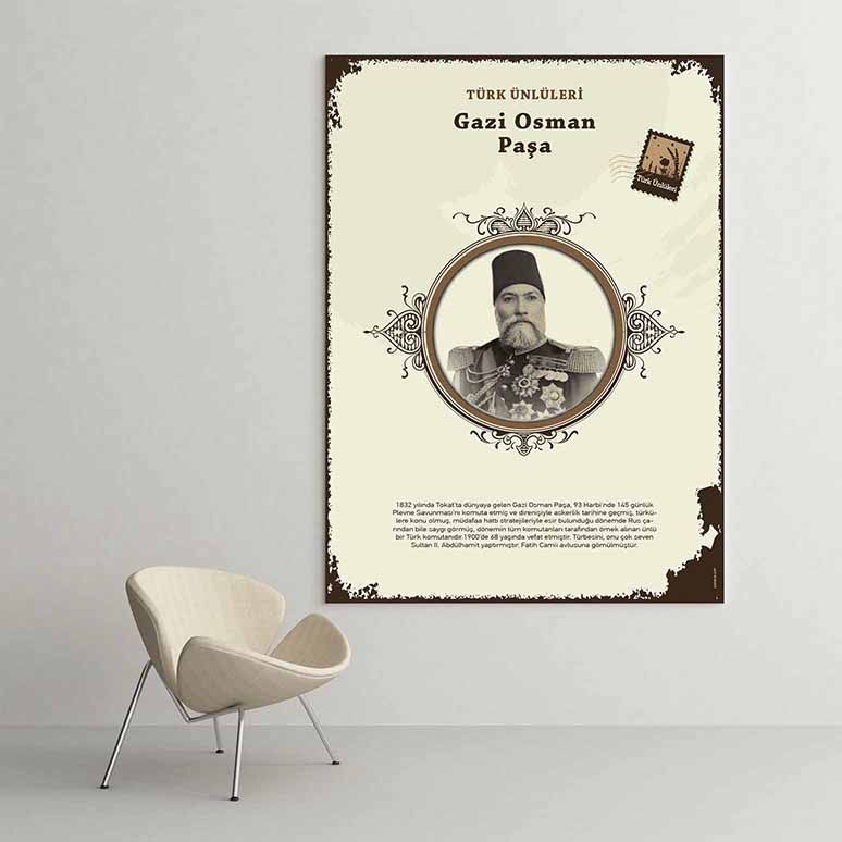 turk-unluleri-f-579-01 Gazi Osman Paşa Türk Büyüğü Tablosu – F-579