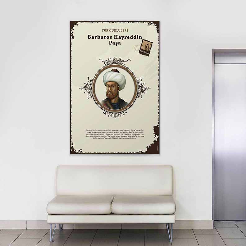 turk-unluleri-posterler-f-573-03 Barbaros Hayreddin Paşa Türk Büyüğü Tablosu – F-573