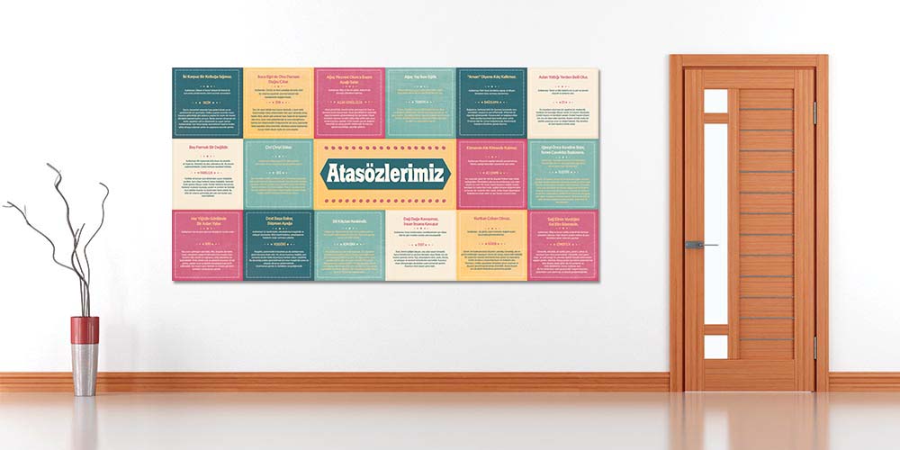 Atasözlerimiz Eğitim Posteri - Türkçe Edebiyat Sınıf Panosu F-201