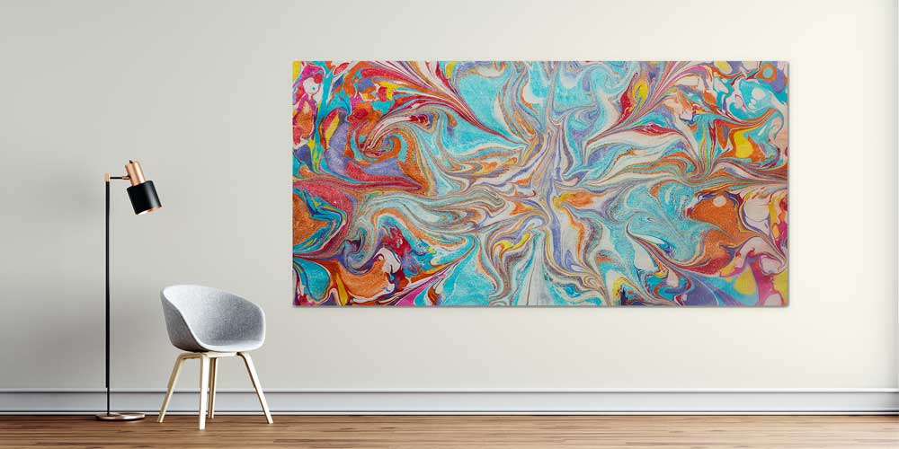 turkey-art-decor-11958-00 Geleneksel Ebru Sanatı Büyük Ebatlı Duvar Dekoru 11958