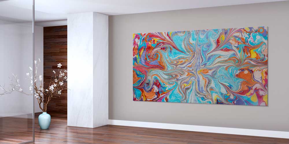 Geleneksel Ebru Sanatı Büyük Ebatlı Duvar Dekoru 11958