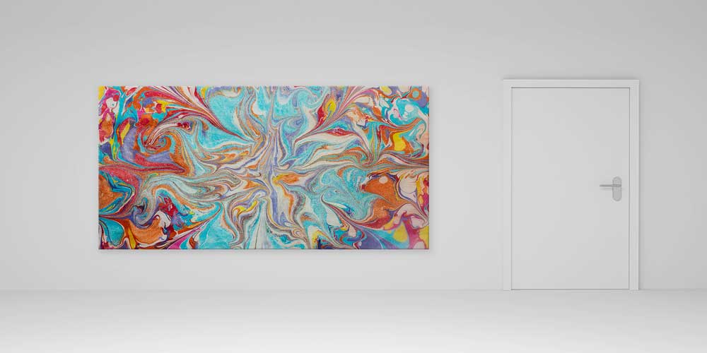 Geleneksel Ebru Sanatı Büyük Ebatlı Duvar Dekoru 11958