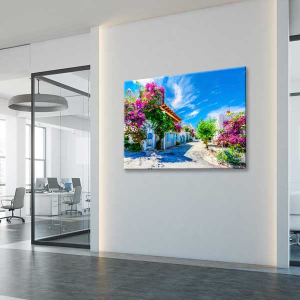 turkey-canvas-decoration-12004-03 Çiçeklerle Süslenmiş Sokak Manzaralı Duvar Tablosu Kanvas Tablo 12004