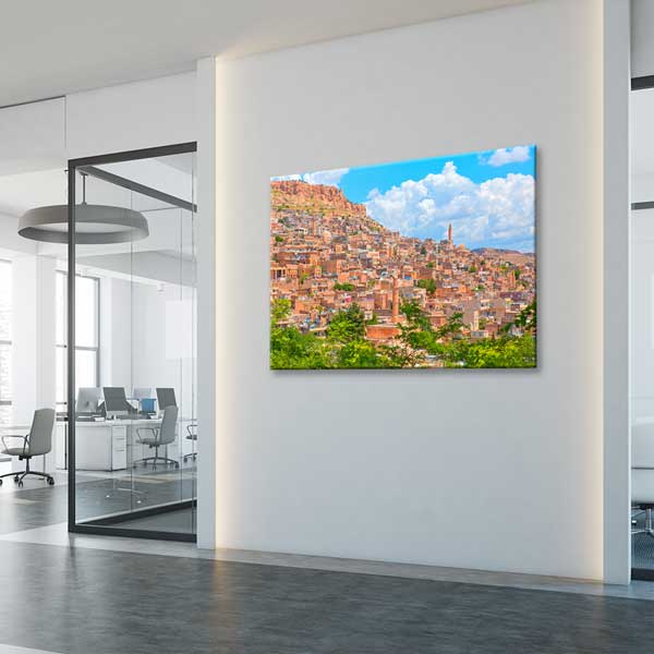 Teraslı Anadolu Taş Şehir Manzarası Kanvas Tablo 11991