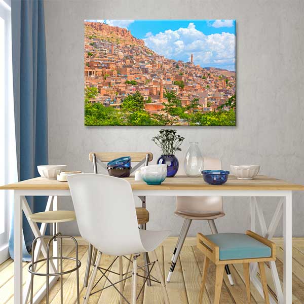 Teraslı Anadolu Taş Şehir Manzarası Kanvas Tablo 11991