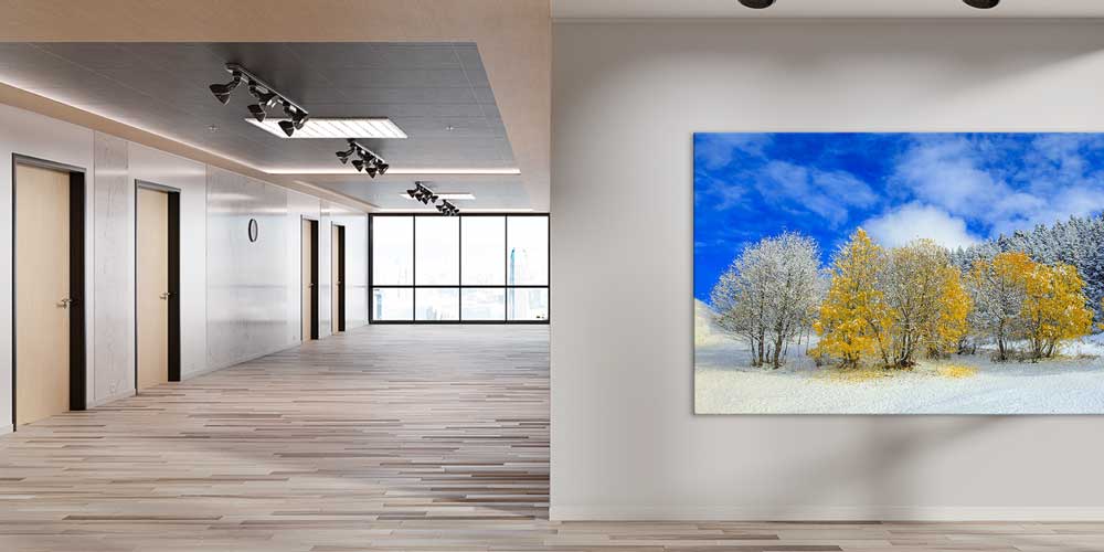 Karla Buluşan Sonbahar Ağaçları Panorama Büyük Ebatlı Duvar Dekoru 11948