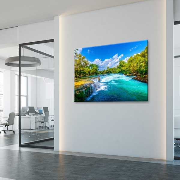 Turkuaz Akarsu ve Şelale Manzaralı Duvar Tablosu Kanvas Tablo 11999