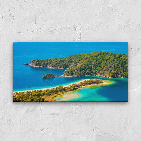 Turkuaz Koy ve Yarımada Manzarası Kanvas Tablo 12049