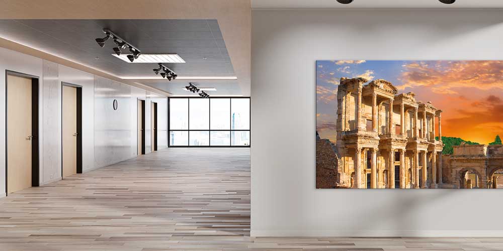 Gün Batımında Antik Taş Yapılar Manzaralı Büyük Ebat Duvar Dekor Ürünü 11908