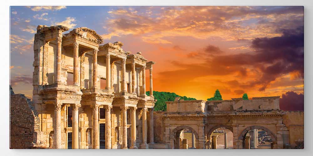 Gün Batımında Antik Taş Yapılar Manzaralı Büyük Ebat Duvar Dekor Ürünü 11908