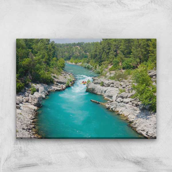 Turkuaz Nehir ve Doğal Kanyon Manzarası Kanvas Tablo 12024
