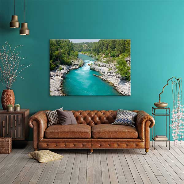 turkey-wall-art-12024-01 Turkuaz Nehir ve Doğal Kanyon Manzarası Kanvas Tablo 12024