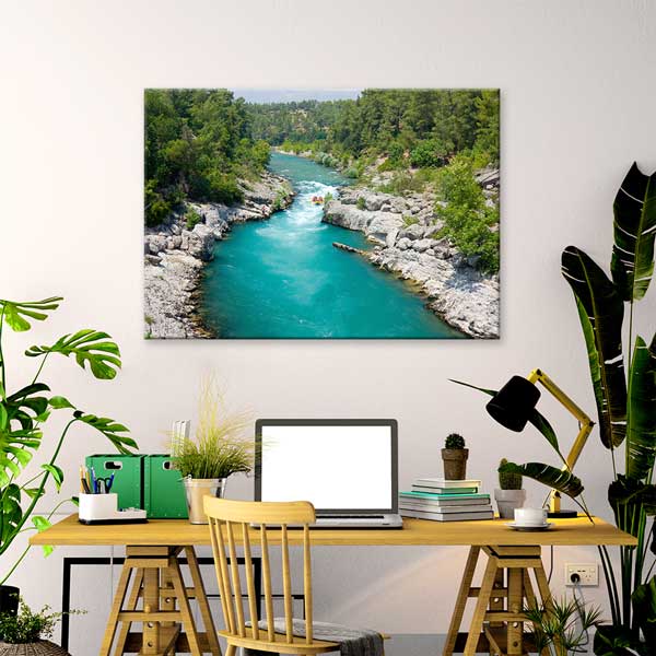 turkey-wall-art-12024-03 Turkuaz Nehir ve Doğal Kanyon Manzarası Kanvas Tablo 12024