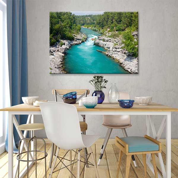 turkey-wall-art-12024-04 Turkuaz Nehir ve Doğal Kanyon Manzarası Kanvas Tablo 12024
