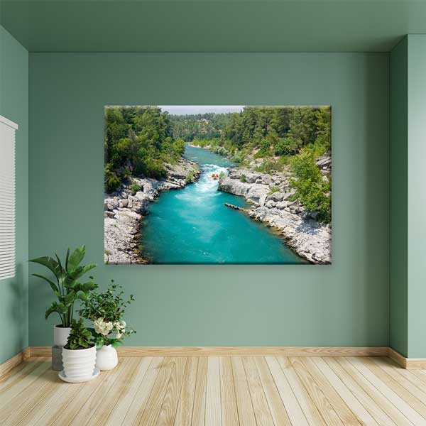 turkey-wall-art-12024-05 Turkuaz Nehir ve Doğal Kanyon Manzarası Kanvas Tablo 12024