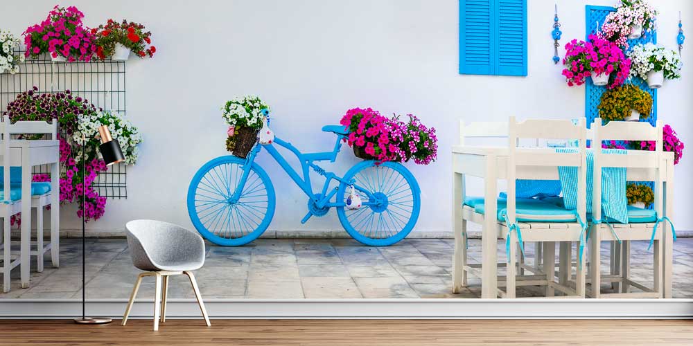 turkey-wall-art-decor-11504-00 Mavi Bisiklet ve Çiçekler Duvar Kağıdı 11504