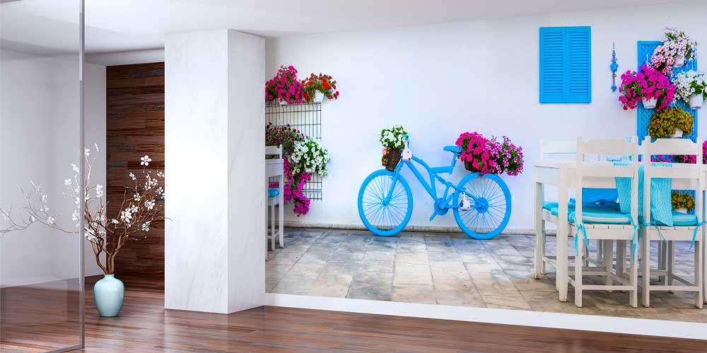 turkey-wall-art-decor-11504-01 Mavi Bisiklet ve Çiçekler Duvar Kağıdı 11504