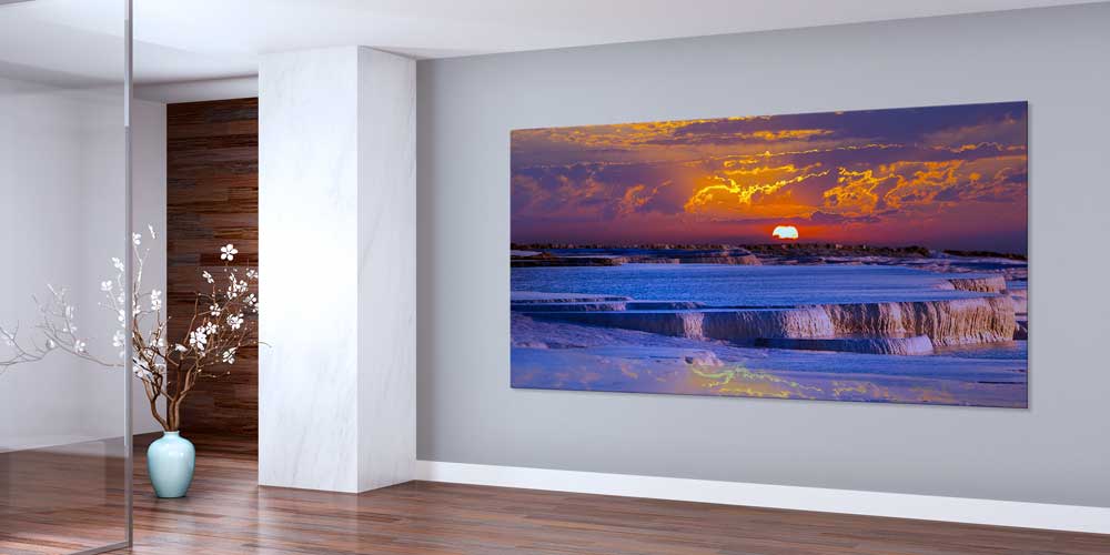 Katmanlı Doğal Oluşumlar ve Gün Batımı Manzaralı Büyük Ebat Duvar Dekor Ürünü 11887