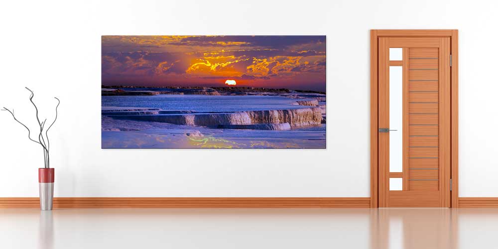 Katmanlı Doğal Oluşumlar ve Gün Batımı Manzaralı Büyük Ebat Duvar Dekor Ürünü 11887