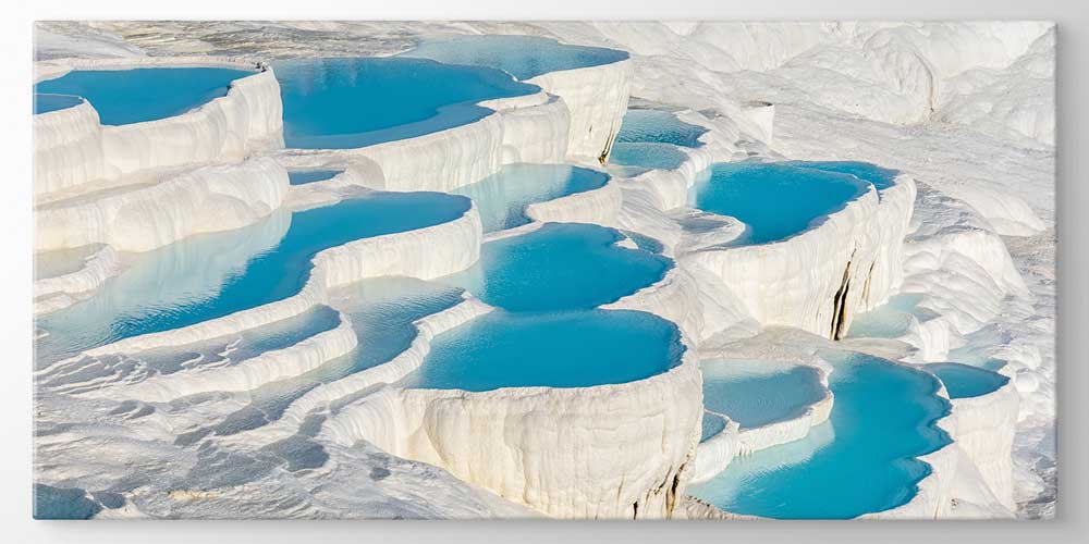 Teraslı Doğal Oluşumlar ve Turkuaz Su Manzaralı Büyük Ebat Duvar Dekor Ürünü 11904