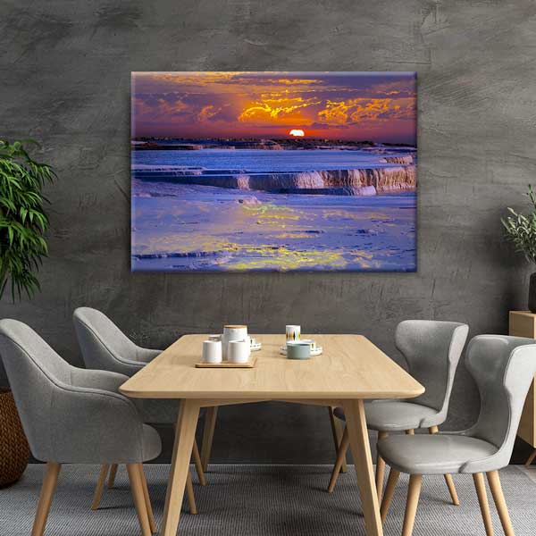 turkey-wall-art-decor-12027-03 Gün Batımında Traverten Teraslar Kanvas Tablo 12027