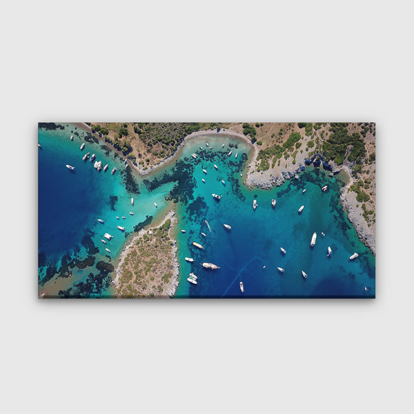 turkey-wall-art-decor-12050-0 Turkuaz Koylar ve Demirli Tekneler Manzarası Kanvas Tablo 12050