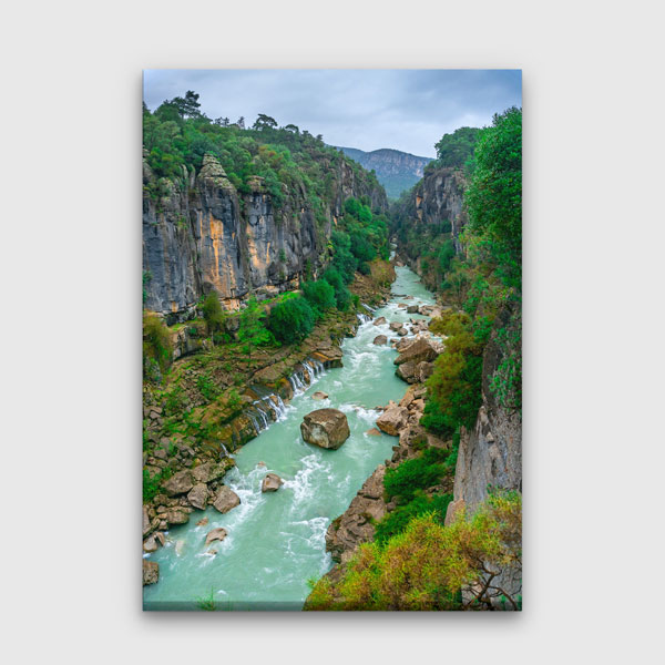 Doğal Kanyon ve Akarsu Manzarası Kanvas Tablo 12058