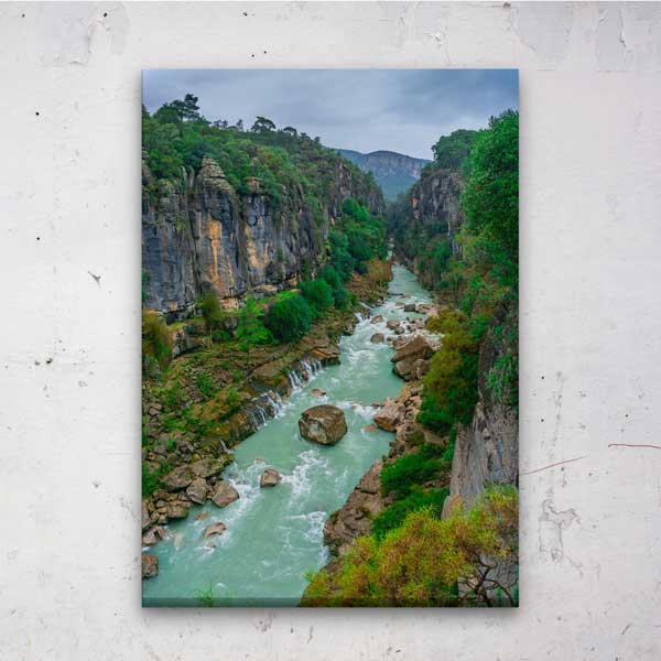 Doğal Kanyon ve Akarsu Manzarası Kanvas Tablo 12058
