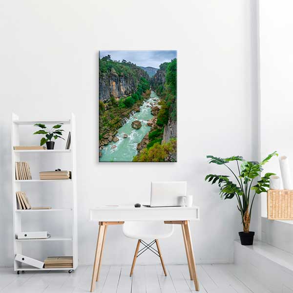 Doğal Kanyon ve Akarsu Manzarası Kanvas Tablo 12058