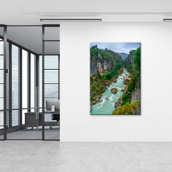 Doğal Kanyon ve Akarsu Manzarası Kanvas Tablo 12058