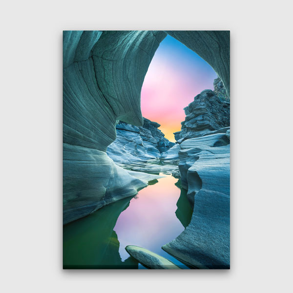 Doğal Kaya Kanyonu ve Gün Batımı Manzarası Kanvas Tablo 12059