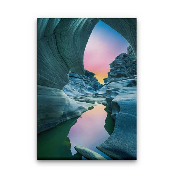 Doğal Kaya Kanyonu ve Gün Batımı Manzarası Kanvas Tablo 12059