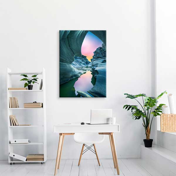 Doğal Kaya Kanyonu ve Gün Batımı Manzarası Kanvas Tablo 12059