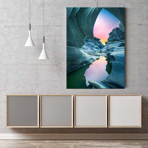 Doğal Kaya Kanyonu ve Gün Batımı Manzarası Kanvas Tablo 12059