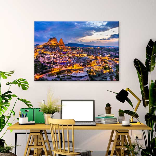 Kapadokya Anadolu Akşam Manzarası Kanvas Tablo 12088