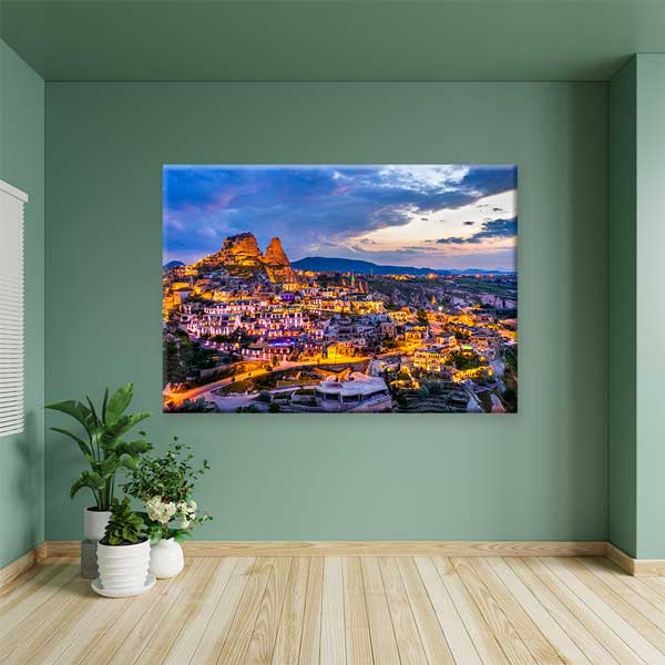 Kapadokya Anadolu Akşam Manzarası Kanvas Tablo 12088