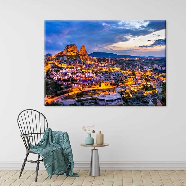 Kapadokya Anadolu Akşam Manzarası Kanvas Tablo 12088