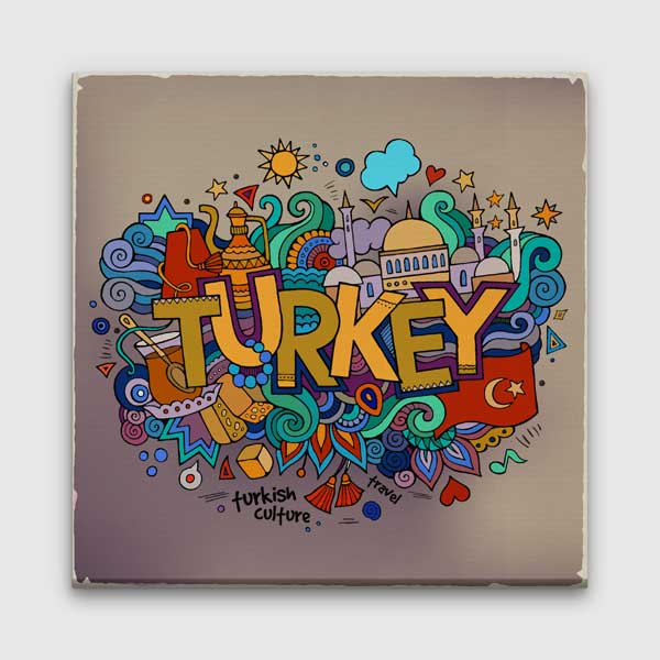 Turkey Kültür ve Turizm Temalı İllüstratif Duvar Tablosu Kanvas Tablo 12153