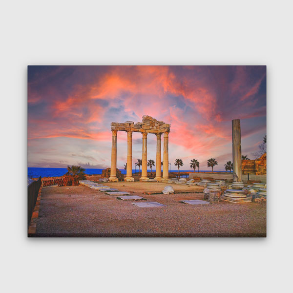 Gün Batımında Antik Sütunlar Kanvas Tablo 12015