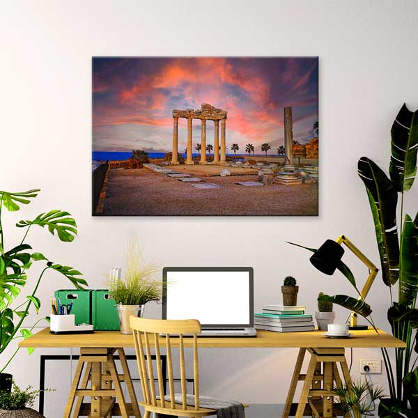 Gün Batımında Antik Sütunlar Kanvas Tablo 12015