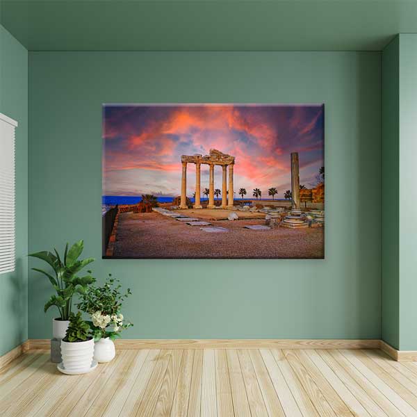 Gün Batımında Antik Sütunlar Kanvas Tablo 12015