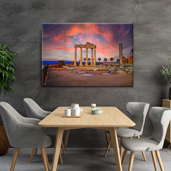 Gün Batımında Antik Sütunlar Kanvas Tablo 12015