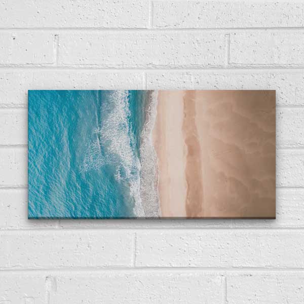 Turkuaz Deniz ve Kumsal Manzarası Kanvas Tablo 12044