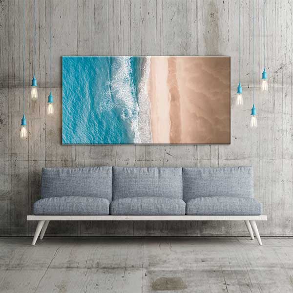 Turkuaz Deniz ve Kumsal Manzarası Kanvas Tablo 12044