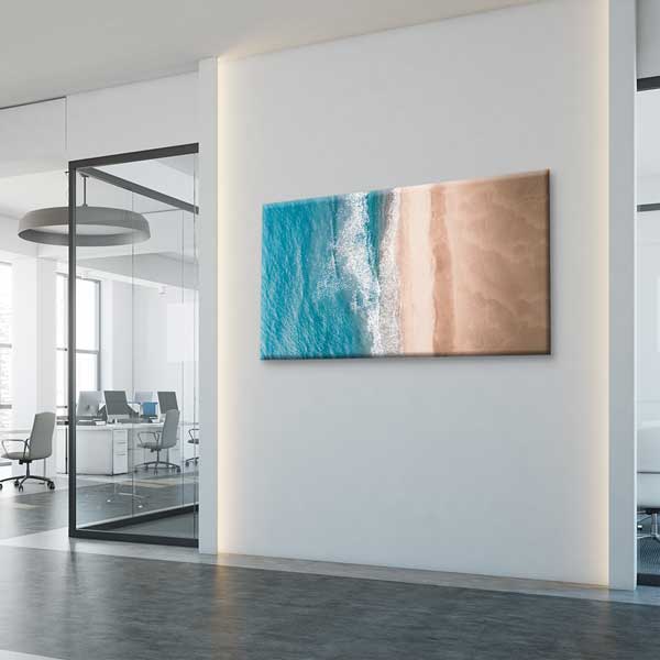 Turkuaz Deniz ve Kumsal Manzarası Kanvas Tablo 12044