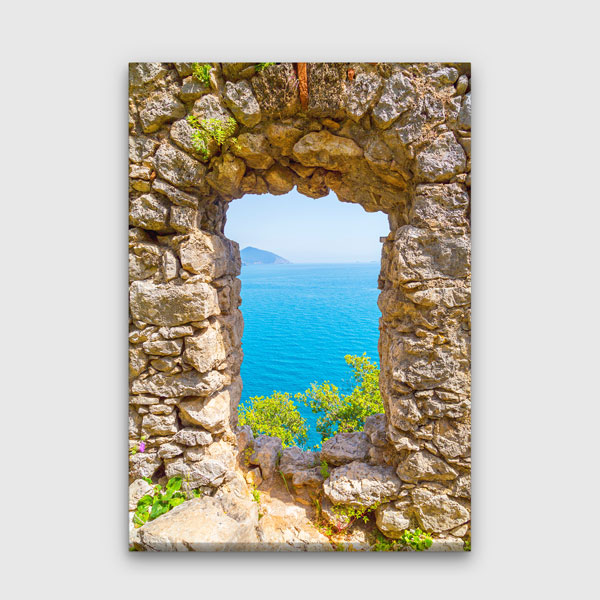 Taş Kemerden Deniz Manzarası Kanvas Tablo 12056