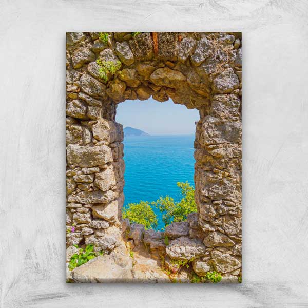 turkey-wall-decoration-12056-00 Taş Kemerden Deniz Manzarası Kanvas Tablo 12056